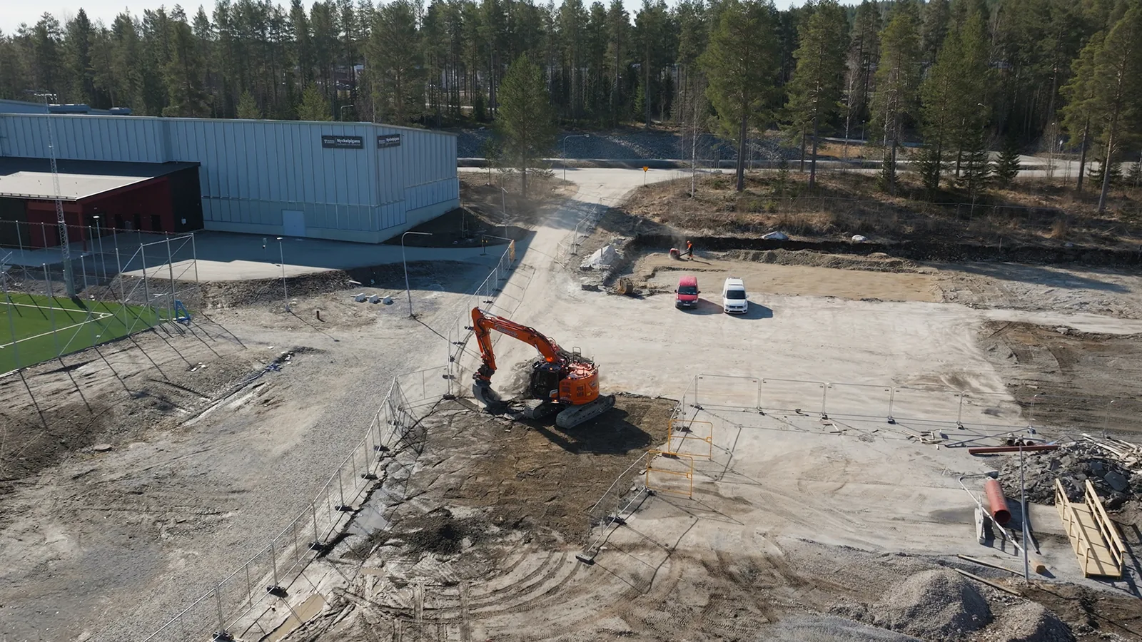 Markarbete på Lantmannagatan i Skellefteå