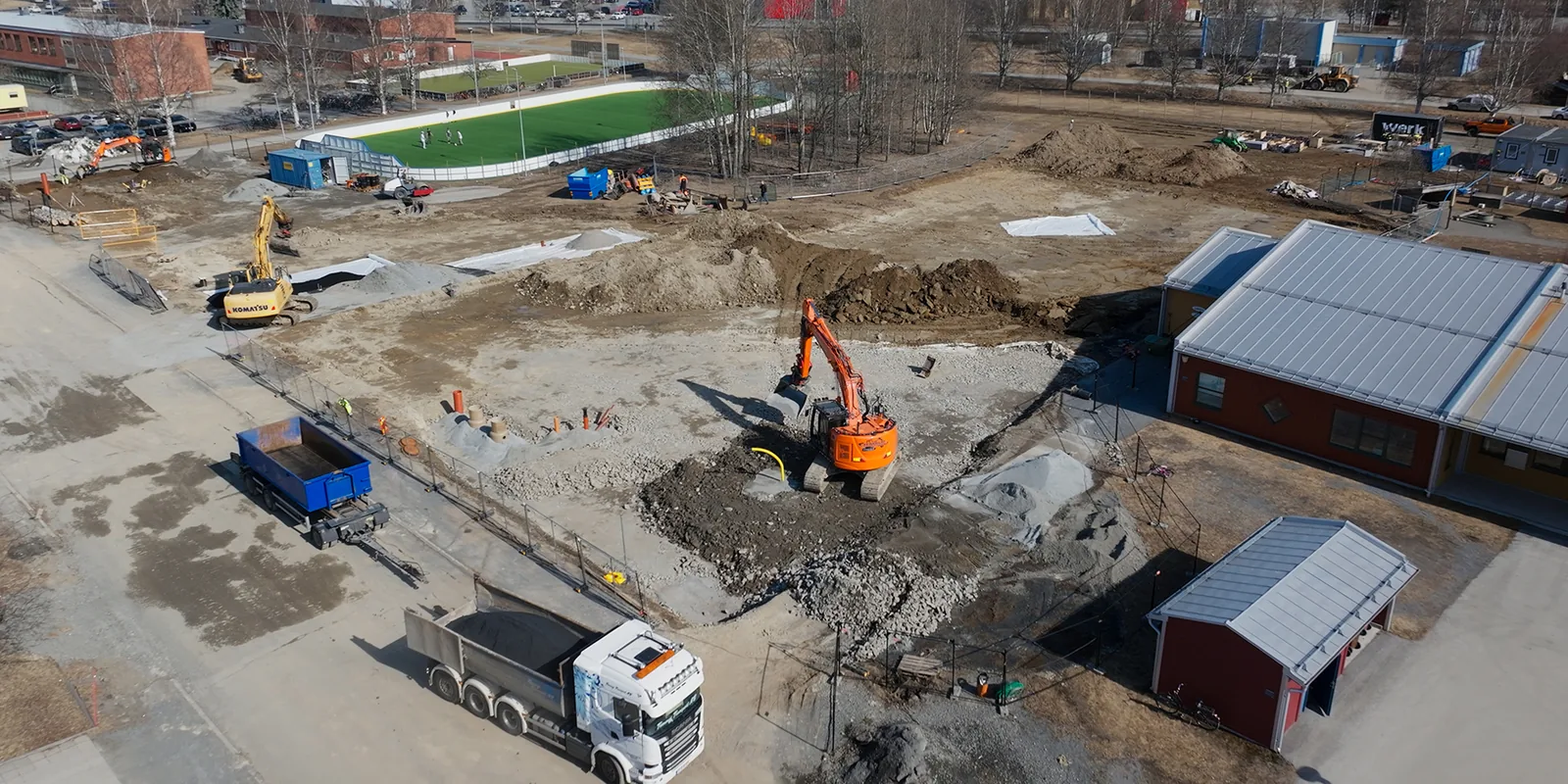 Markarbete och grundläggning i Sörböle, Skellefteå